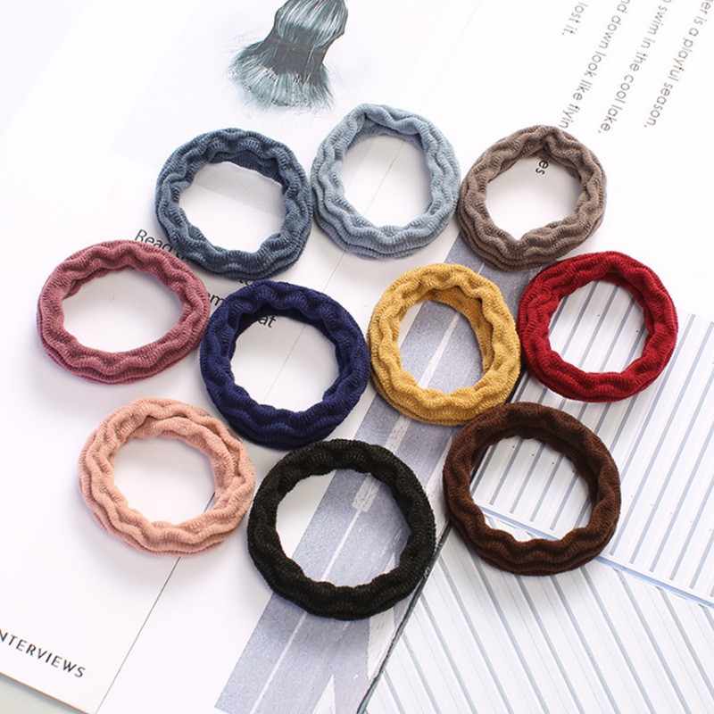 Set 5 chiếc Dây Buộc Tóc  Hình Sóng- Nơ Buộc Tóc Siêu Đàn Hồi 1 Sợi Dày