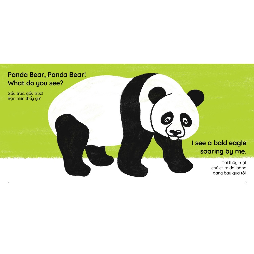 Sách cho bé – Brown bear, brown bear! What do you see? Gấu nâu, gấu nâu! Bạn nhìn thấy gì song ngữ có file nghe đọc