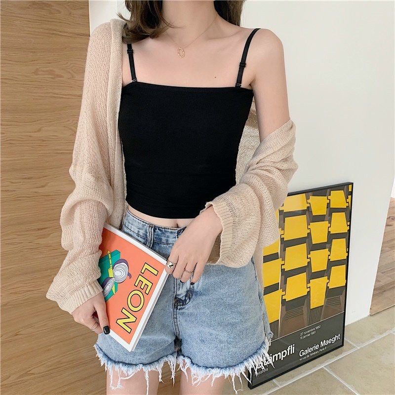 Áo hai dây thun gân co giãn đẹp Rosara SP86