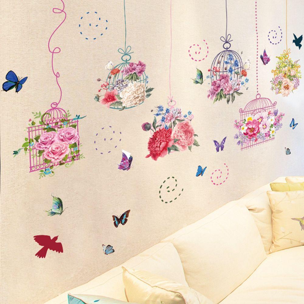 PATRICIA Sticker Dán Tường Chống Thấm Nước Họa Tiết Hình Bông Hoa Dùng Trang Trí Phòng Cho Trẻ Nhỏ