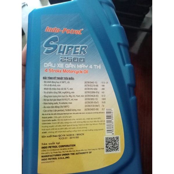 Dầu Nhớt Super 2500 dung tích 700ml