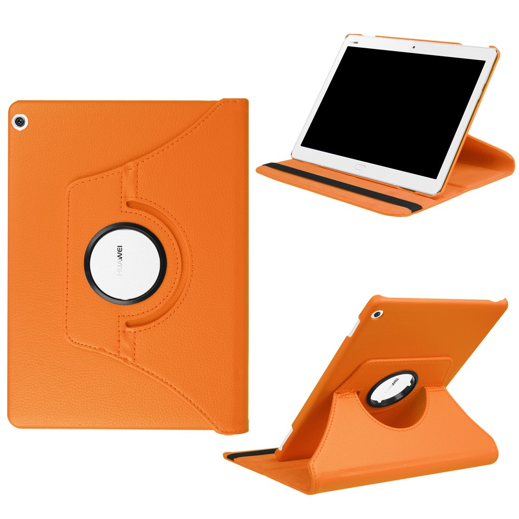 Bao da bảo vệ máy tính bảng nắp gập kiêm giá đỡ màu trơn đơn giản cho Huawei MediaPad M3 Lite 10