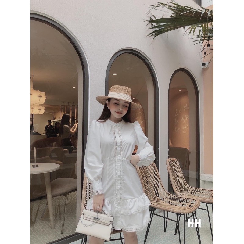 Váy trắng phối ren!!!