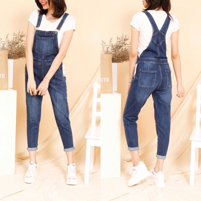 yếm jeans dài