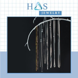 Dây chuyền nữ trơn H.A.S dạng mì mảnh 0.6mm - Dây chuyền bạc chuẩn
