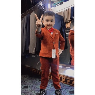 Bộ vest bé trai màu cà rốt