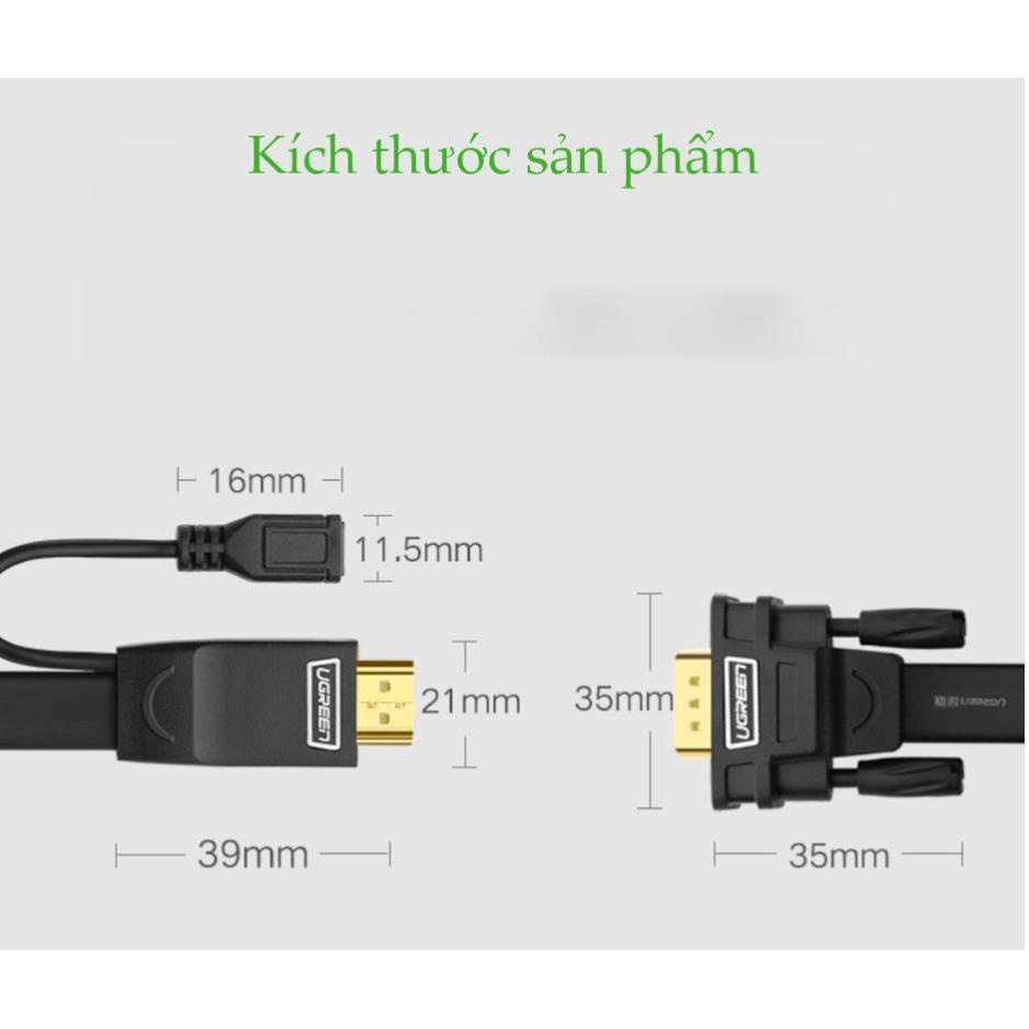 Cáp HDMI sang VGA UGREEN MM117 - Hàng phân phối chính hãng - Bảo hành 18 tháng PKCNH