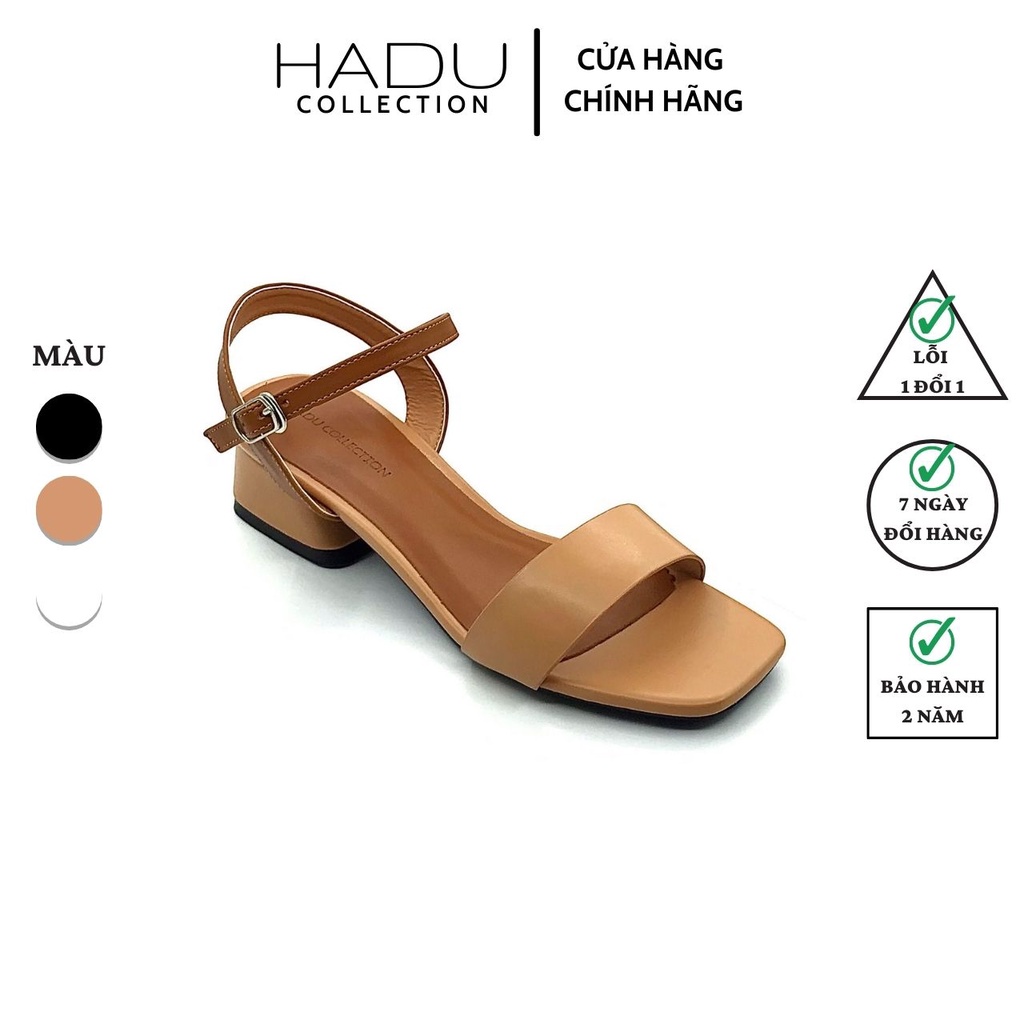 Sandal quai ngang HADU G333 gót trụ hình thang