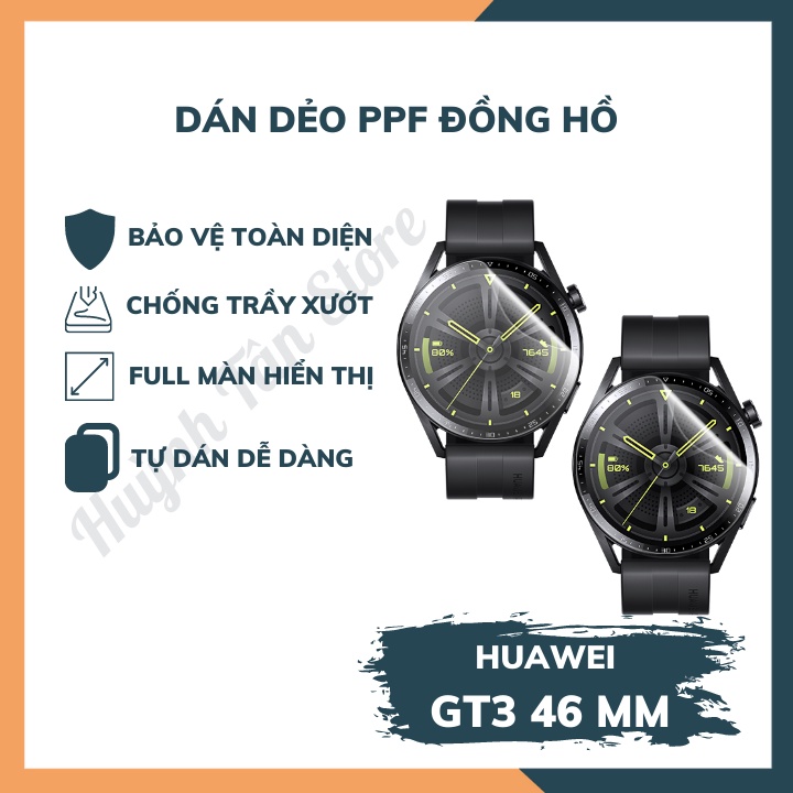 [Mua 1 tặng 1] Dán dẻo PPF Huawei Watch GT3  full hiển thị ,chống trầy xướt tốt, cảm ưng mượt, siêu mỏng boa cạnh cong