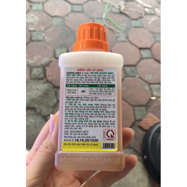 Thuốc trừ mối siêu mạnh thế hệ mới fugosin 500EC sản phẩm của Singapore chai 100ml