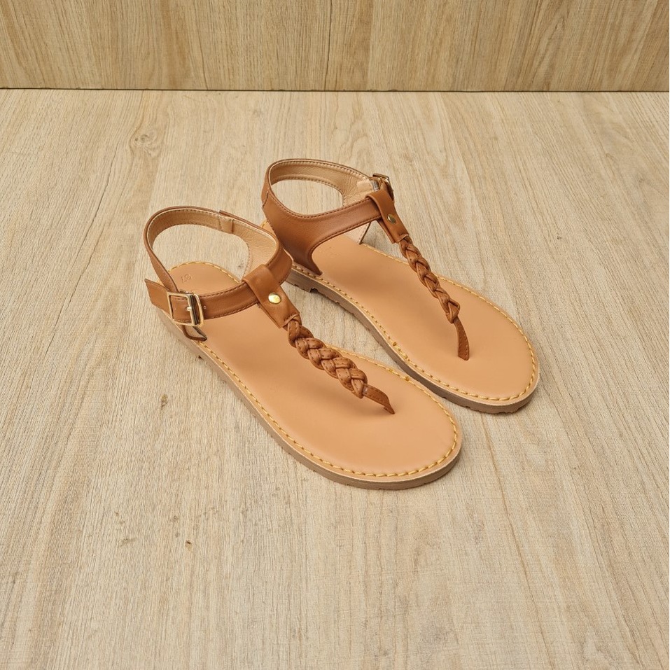 Sandal nữ kẹp dây mảnh NALLDOS quai đan cá tính, đế thấp TPR êm nhẹ chống trượt 3 màu thời trang