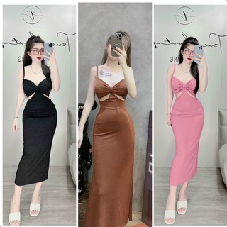 Đầm body hai dây khoét kiểu