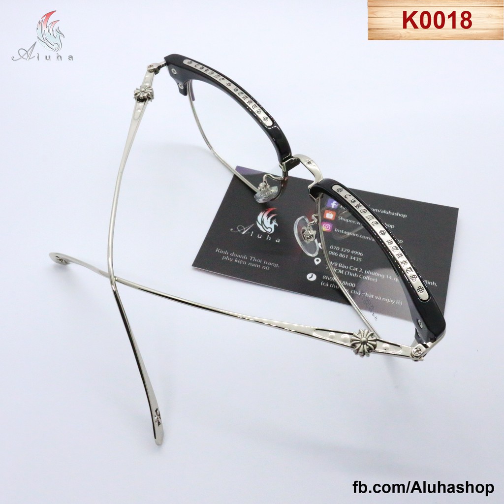 Xả kho Gọng kính Chrome Heart chống ánh sáng xanh dáng lông mày độc lạ khắc chữ tinh tế - K0018 - Aluha | BigBuy360 - bigbuy360.vn