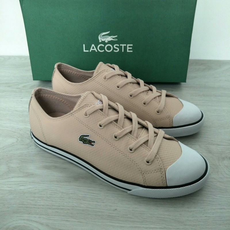 giày nữ màu hồng da nổi mẫu đầu xuân mới nhất lacoste