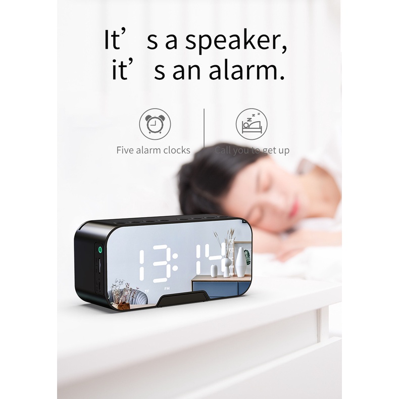 Loa bluetooth mini G10 nghe nhạc có đồng hồ, loa blutooth led để bàn chính hãng giá rẻ Dâu Tây Store