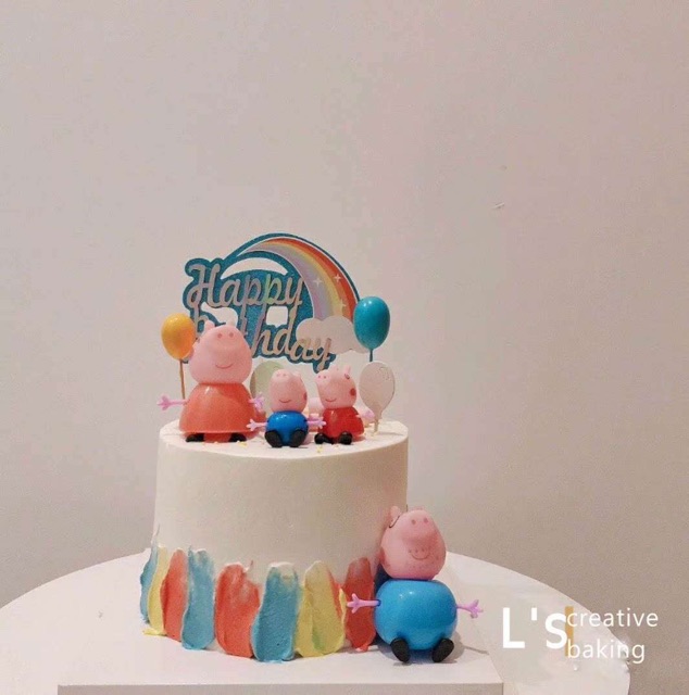 GIA ĐÌNH HEO PEPPA TRANG TRÍ BÁNH KEM