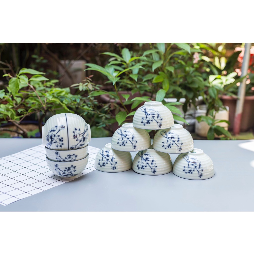 Bộ 10 bát cơm sứ Bát Tràng cực xinh