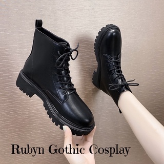 [Sẵn]🔥Giày Boots Cổ Lửng Basic ( Đen Bóng, Đen Nhám ) Size 35 - 40 C1