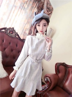 Váy len nữ đuôi cá thắt eo
