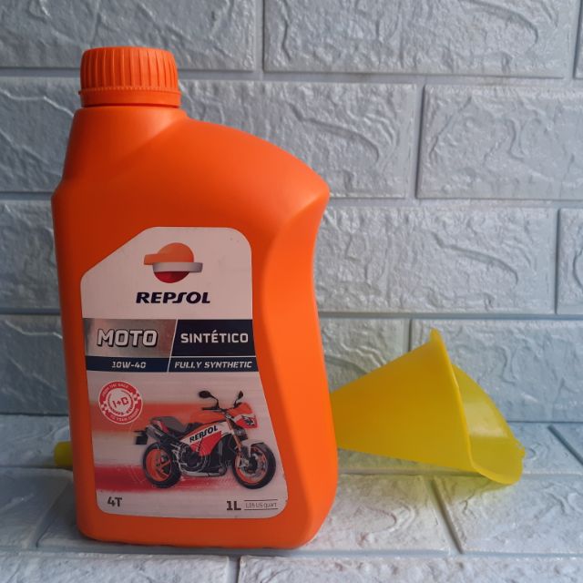 COMBO NHỚT REPSOL MOTO SINTETICO 10W40 MA2 1L + PHỄU RÓT NHỚT