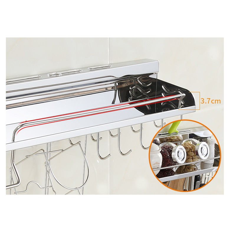 Giá kệ treo đồ nha bếp đa năng tiện dụng inox 304 - Onlycook - 50cm