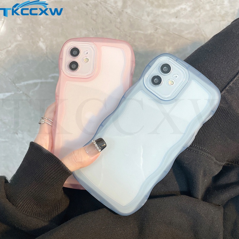 Ốp Điện Thoại Cạnh Gợn Sóng Màu Kẹo Đơn Giản Sang Trọng Chống Rơi Cho OPPO A9 A5 2020 Find X3 Pro R17 R15 Reno 8 Pro