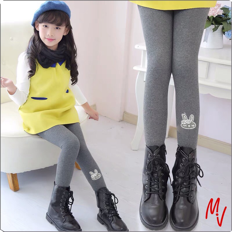 Quần legging len hình thỏ cho bé gái 5-12 tuổi