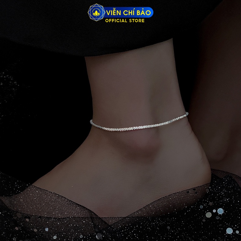 Lắc chân bạc nữ xoắn lấp lánh chất liệu bạc 925 thời trang phụ kiện trang sức nữ Viễn Chí Bảo L500174