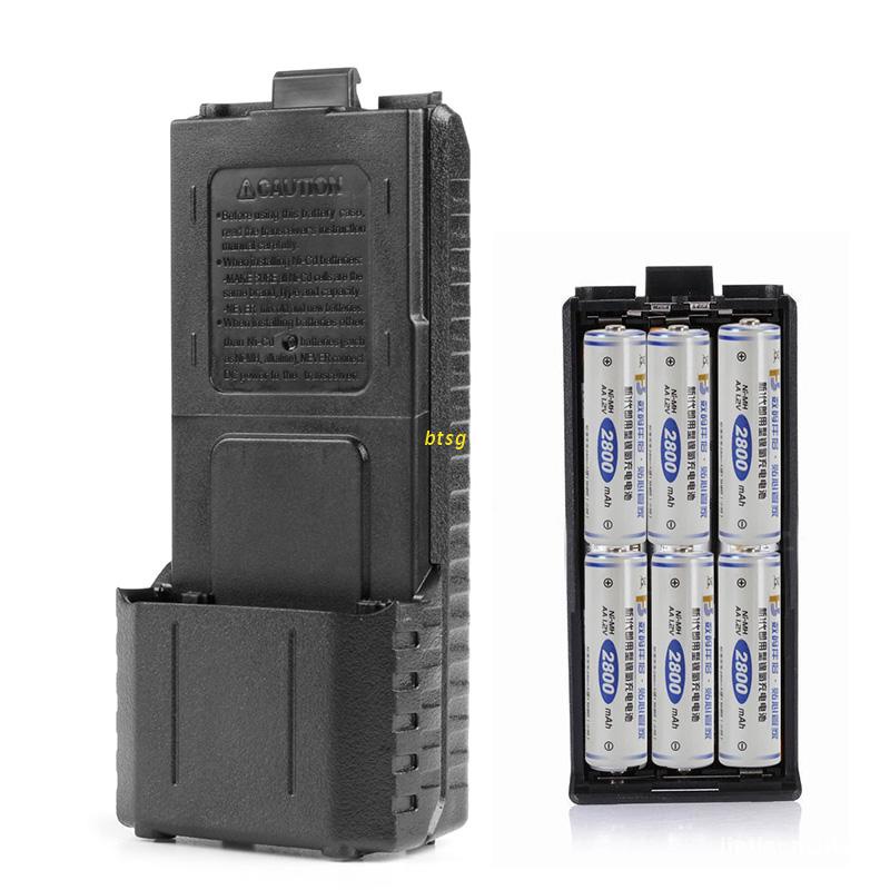 Hộp đựng pin hai chiều màu đen 6AA cho radio Baofeng UV-5R UV-5RE Plus