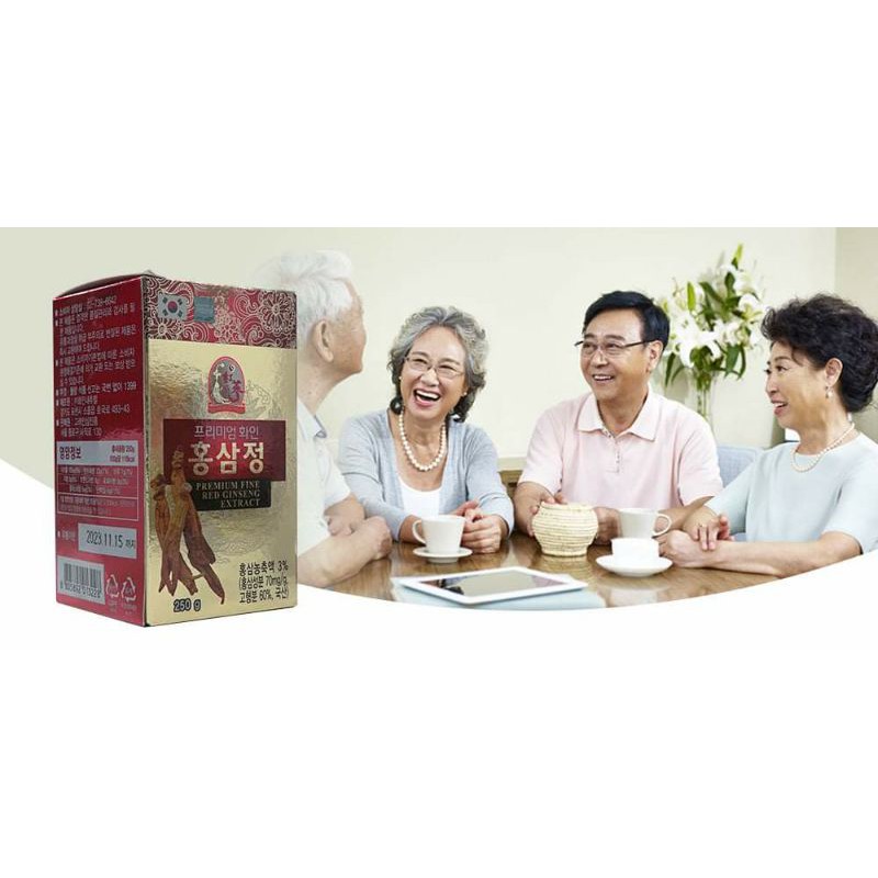 Combo 4 hộp Thực phẩm chiết xuất hồng sâm PREMIUM FINE RED GINSENG EXTRACT (250g) tặng 2 gói kẹo hồng sâm (200g)