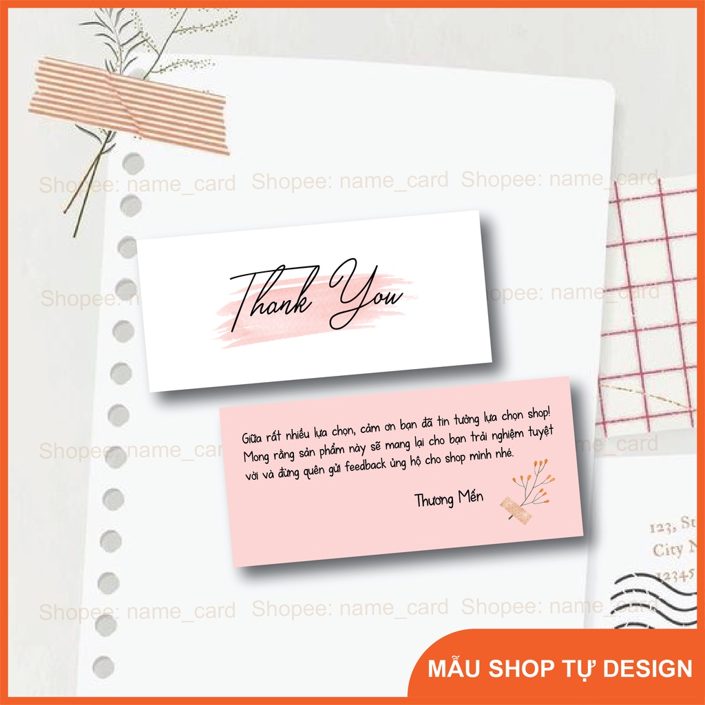 Card cảm ơn khách hàng, thank you card có sẵn tại shop