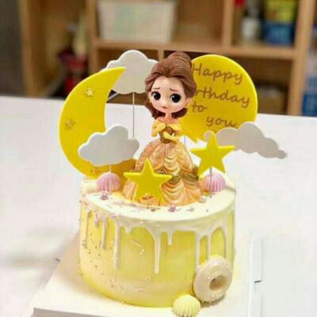 5 SET CẮM MẶT TRĂNG MÂY TRẮNG TRANG TRÍ BÁNH KEM