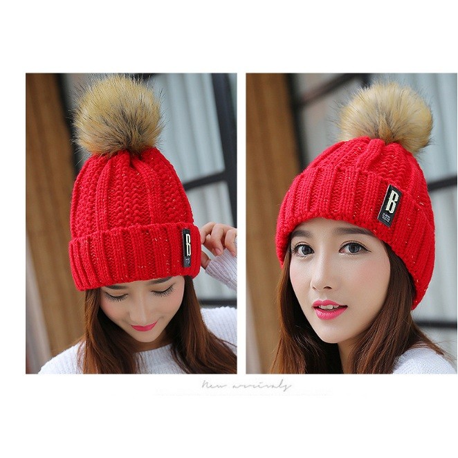 [QUẢNG CHÂU_TRỢ SHIP ĐƠN 50K] Mũ nón len chữ B A057 mềm mại, 2 lớp, lót lông, ấm ấp, dùng quanh năm