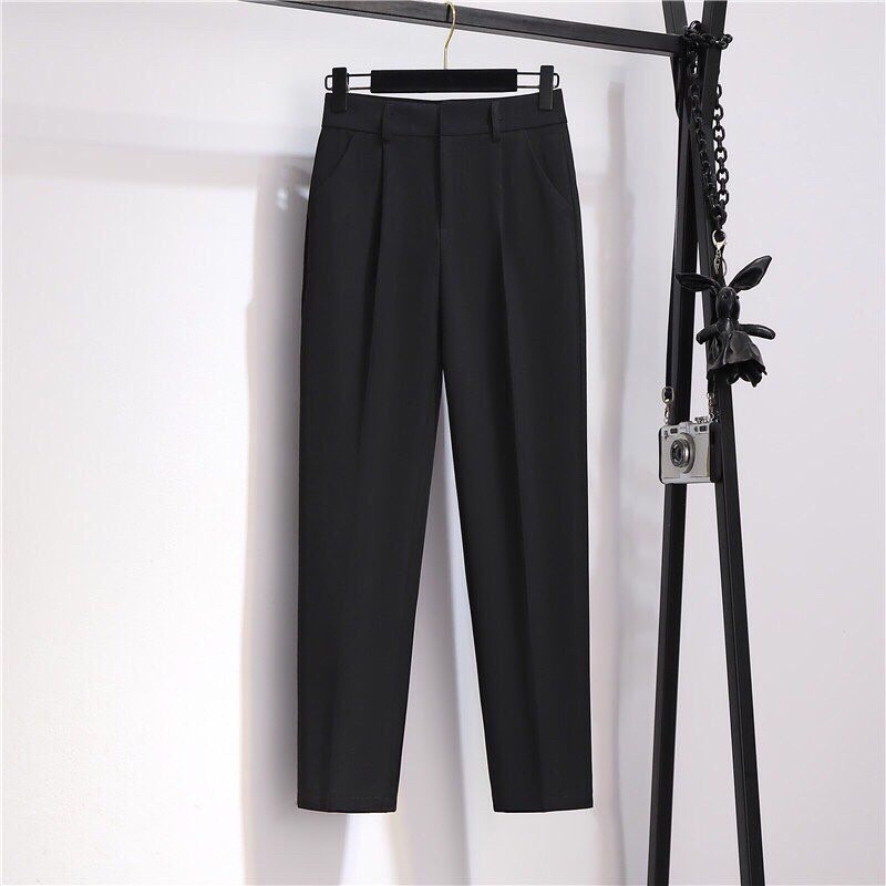 Quần baggy nữ  cạp cao công sở  vải trượt Thái hàng vnxk mã BSK