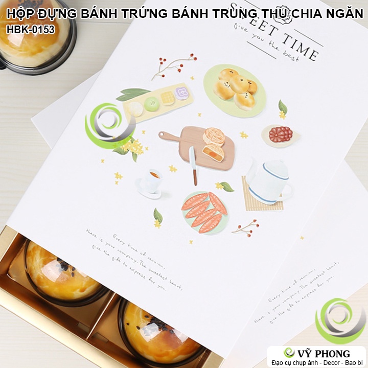 HỘP GIẤY ĐỰNG BÁNH TRUNG THU CHIA 6 NGĂN SWEET TIME ĐỰNG QUÀ TẶNG CÁC DỊP LỄ TẾT HBK-0153