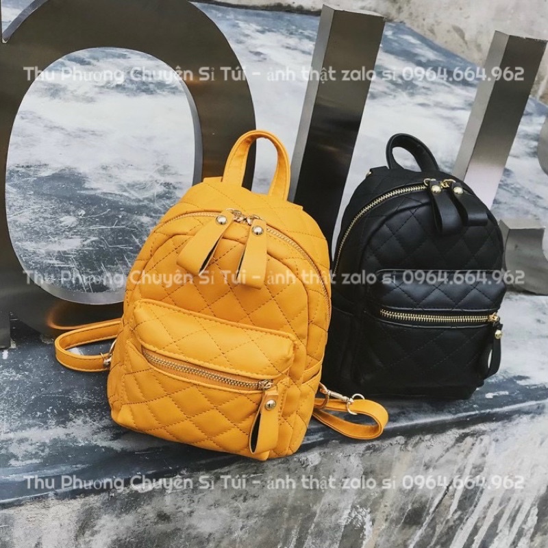 [GIÁ SỈ] Balo mini nữ, Balo trần ô chéo hàng loại 1, chất da trơn mịn cao cấp