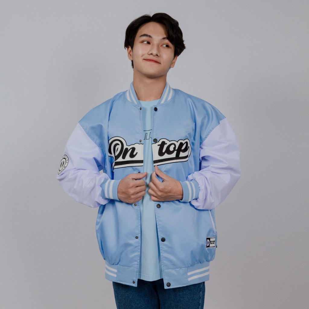 Áo khoác Varsity Local brand ONTOP - Varsity Jacket 90 xanh dương