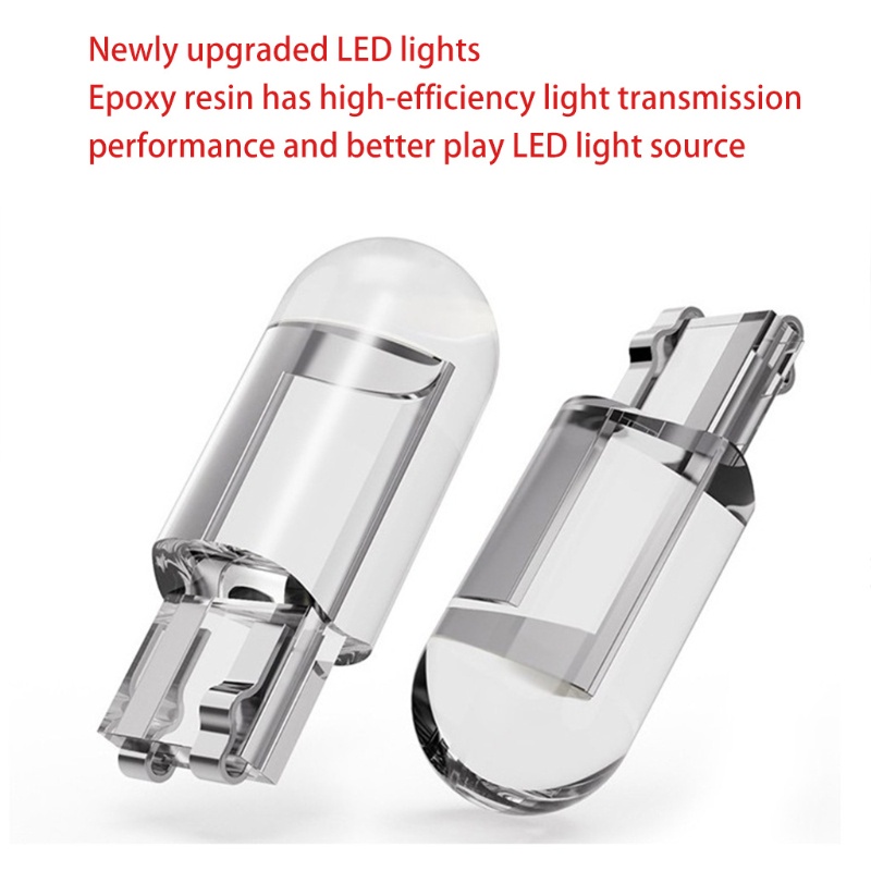 Set 10 Đèn Led Cob Dc 12v T10 6000k Vỏ Nhựa Acrylic Chuyên Dụng Cho Xe Hơi