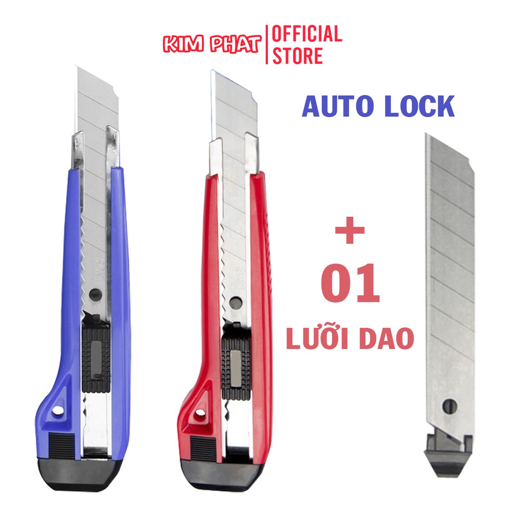 Dao Rọc Giấy Trổ SDI 0423 Cỡ lớn tặng kèm 01 lưỡi dao / Lưỡi thay thế 1404
