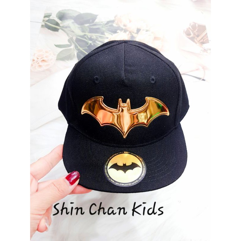 3-5 tuổi, mũ - nón lưỡi trai Hiphop HM xuất dư xịn - Batman Gold cho bé trai