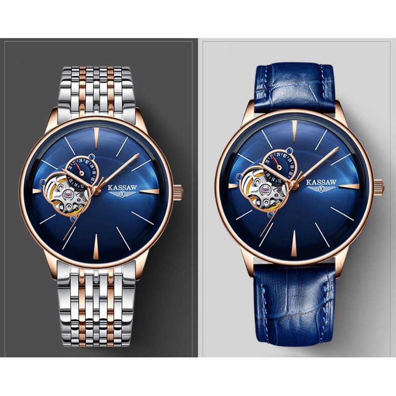 Đồng Hồ nam chính hãng Kassaw K873-3 Kính sapphire ,chống xước,Chống nước ,BH 24 tháng,Máy cơ (Automatic) ,dây kim loại