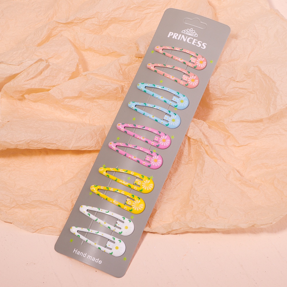 RainBow Bows Set 10 Kẹp Tóc Hình Giọt Nước Nhiều Màu Dễ Thương Cho Bé Gái