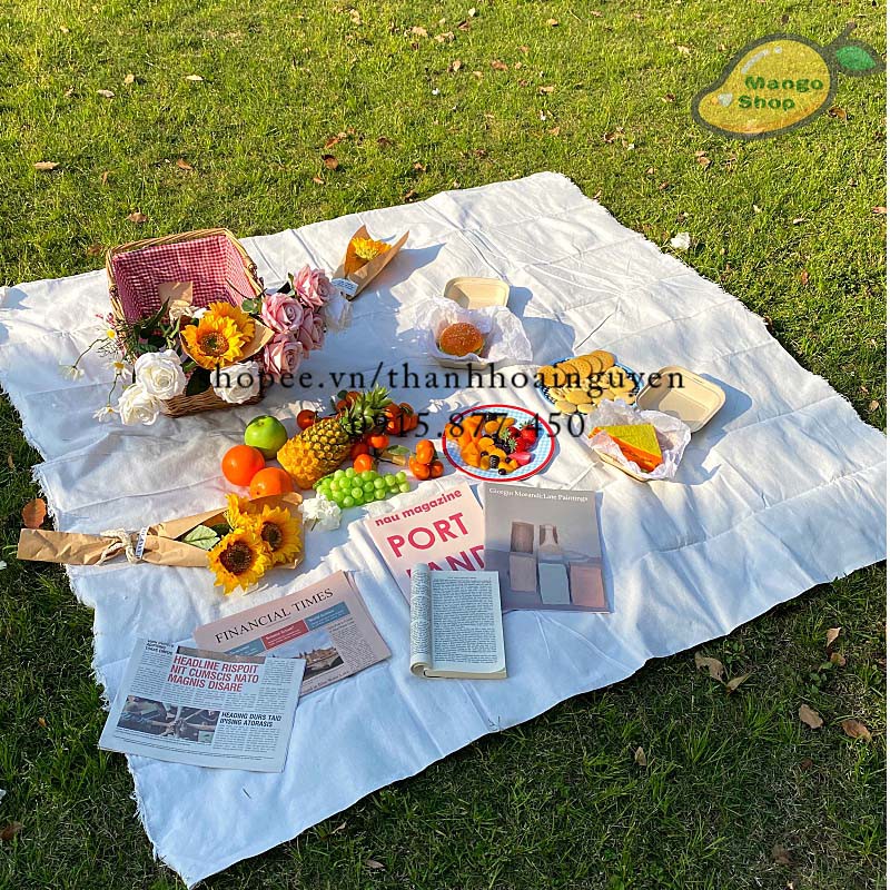 Thảm trải picnic xinh xắn ( vải trải thảm cỏ , chụp ảnh picnic )