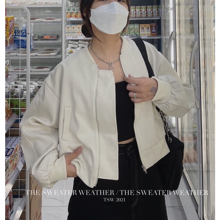 Áo khoác bomber DÁNG LỬNG chất dày form rộng khoá kim loại the.sweaterweather