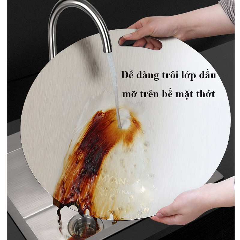 Thớt Inox SUS304 Không Han Gỉ Cao Cấp Hình Tròn - Chống Nấm Mốc - Chống Mài Mòn Dao - Dễ Dàng Vệ Sinh L40 VT268