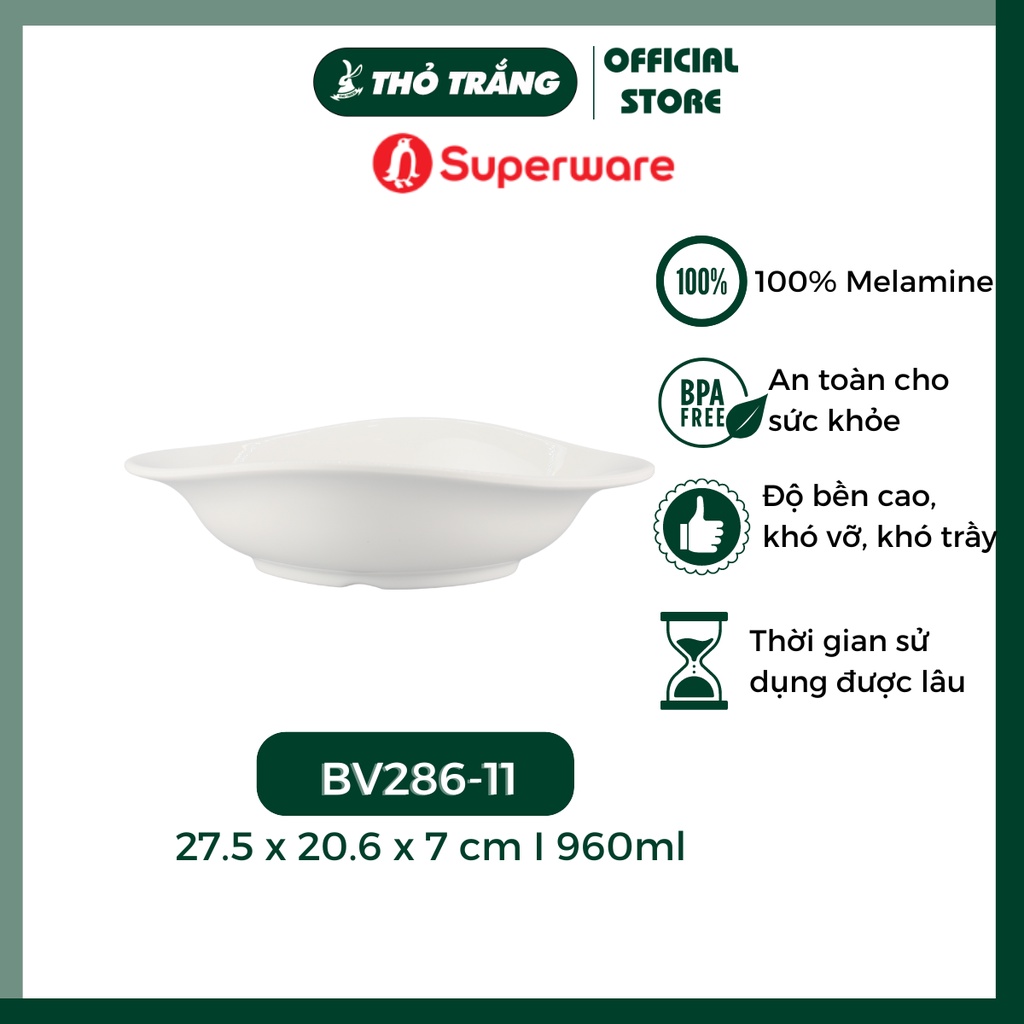 Tô nhựa Oval BV286-11 giả sứ cao cấp- Porceline