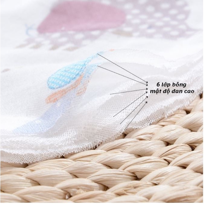 Khăn xô nhăn 6 lớp rửa mặt loại dày,Khăn Xô Sữa Nhăn 6 Lớp Mềm Mại Hàng Đẹp Thấm Hút Tốt Cho Bé