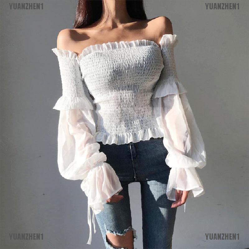 Áo nữ tay dài hở vai thời trang thanh lịch
