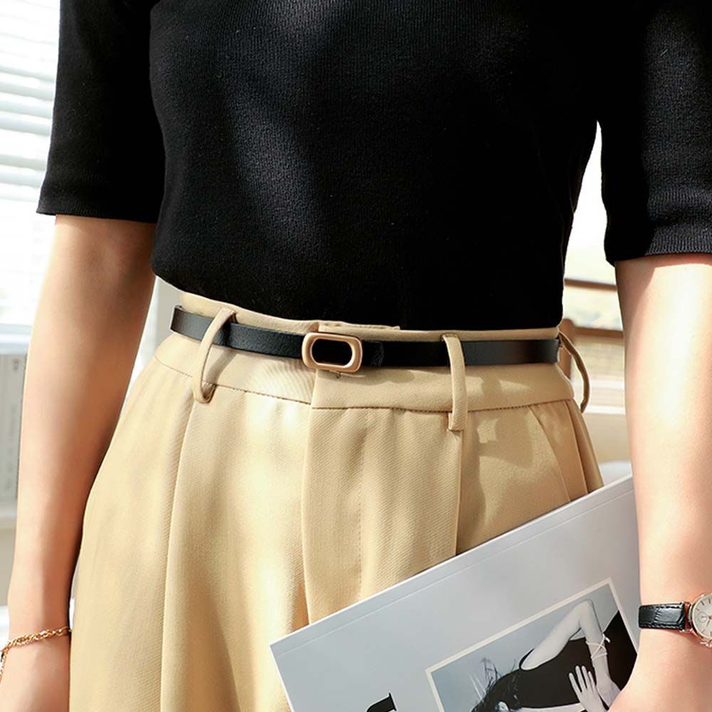 Thắt lưng da bò phối mặt hợp kim thời trang cao cấp dành cho nữ