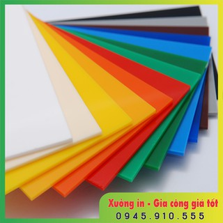 Mica Đài Loan màu đen/vàng/xanh/đỏ dày 2mm - 3mm cắt vuông khổ a4